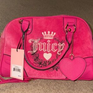 Juicy Couture Fuchsia Satchel with Heart Charm